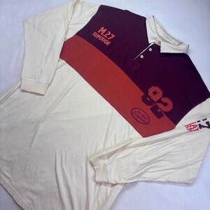 Phat Farm Men's 4X Long Sleeve Rugby Polo Shirt M.27 Superior Color Block